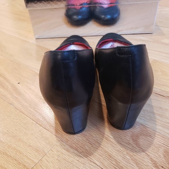 Pas de Rouge Black Classic Leather Heels Pumps 40 - Picture 5 of 8